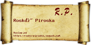 Roskó Piroska névjegykártya