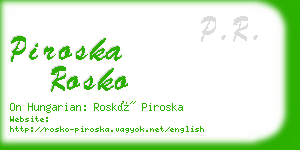 piroska rosko business card